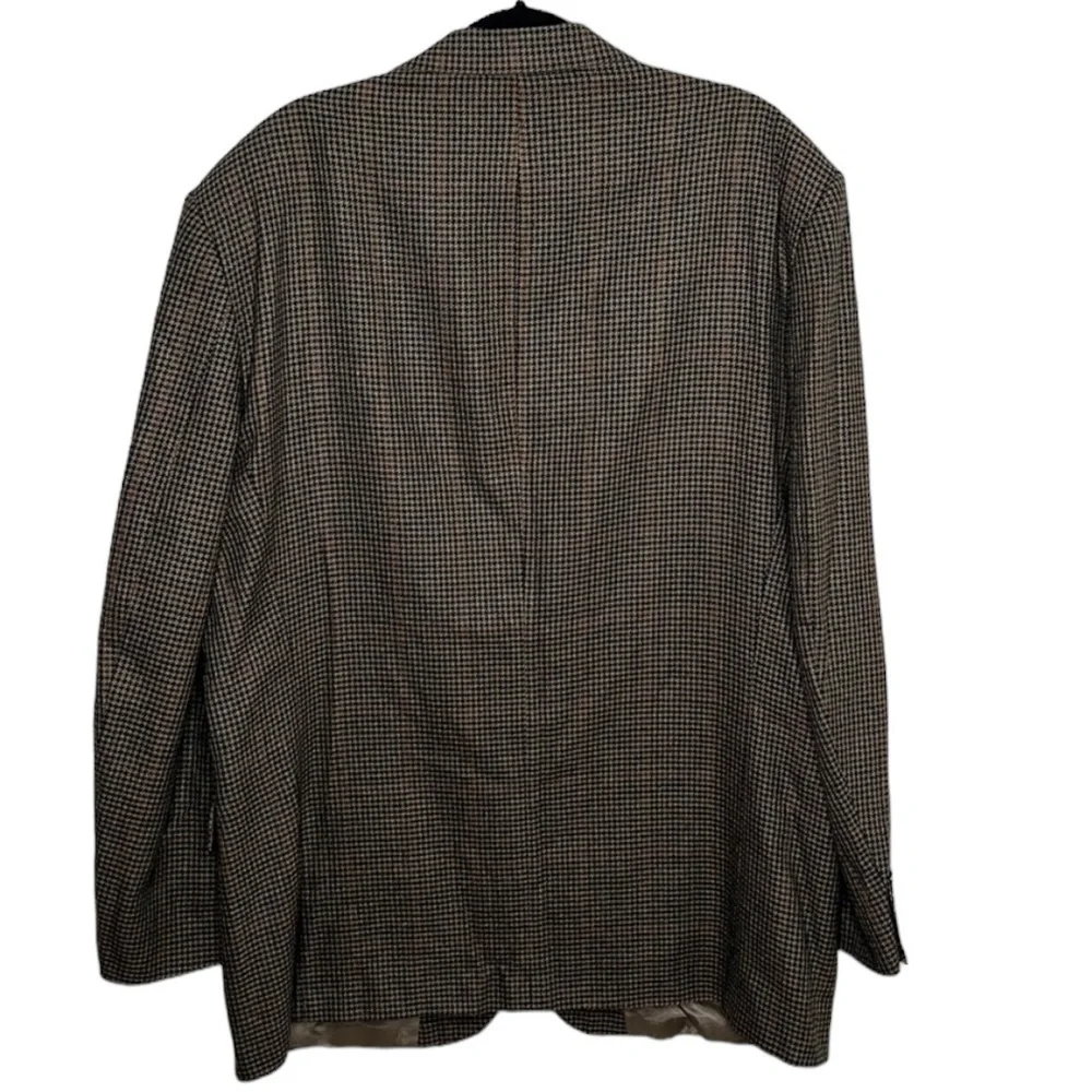 Oscar de la Renta Brown Tweed Silk Wool 2 Button Sportscoat Blazer Sz 46L SPOT